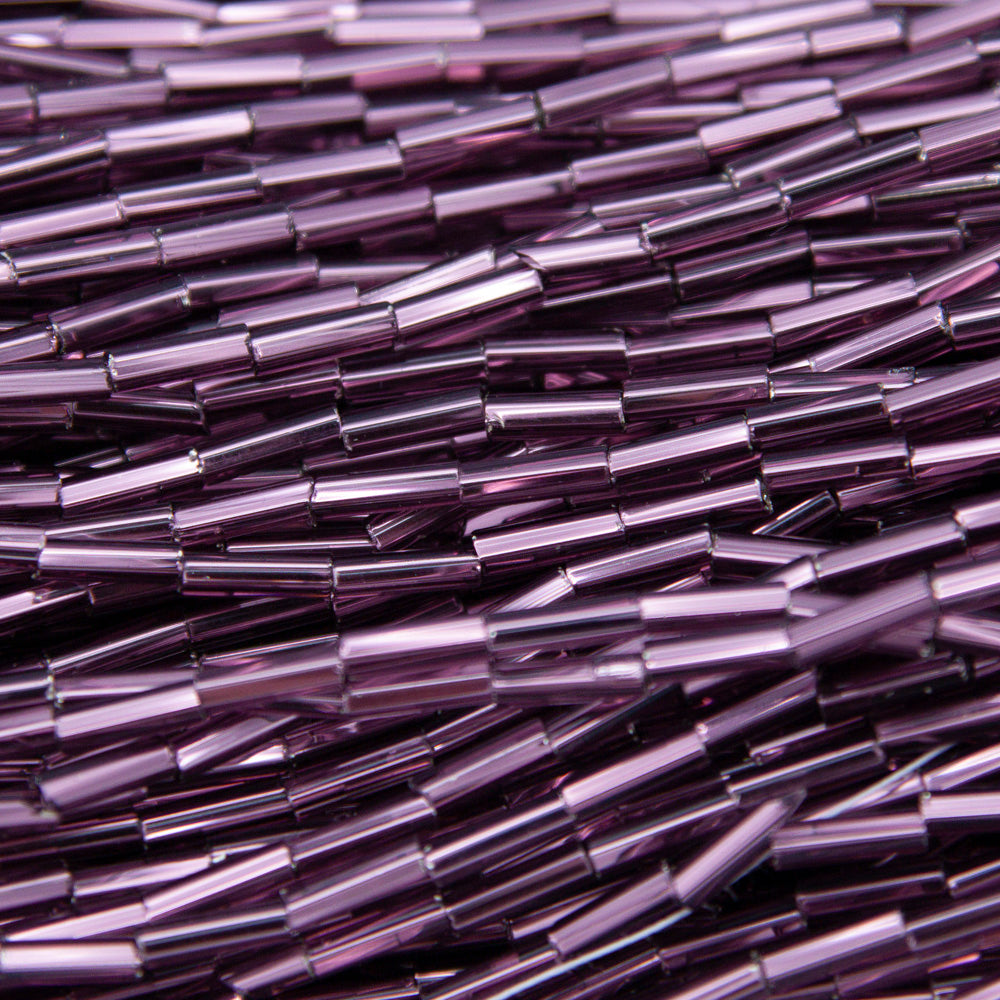 3BB498: CZ Bugle Silver Lined Amethyst #3 5HK