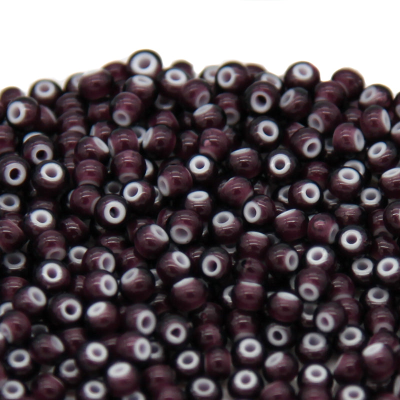 6SB298-WHL: CZ Seed Bead White Heart Amethyst 6/0 50GM