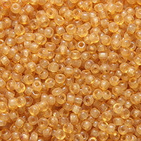 12SV253-7: Vintage Venetian Seed Bead Transparent Gold #7 Square Hole 12/0 - 500 Grams