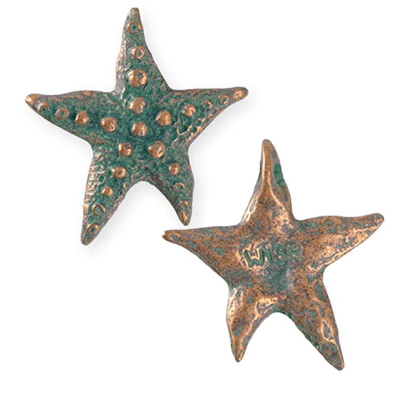 GG039-CV: GREEN GIRL 28.5x27.5mm Starfish Wish Copper Verdigris