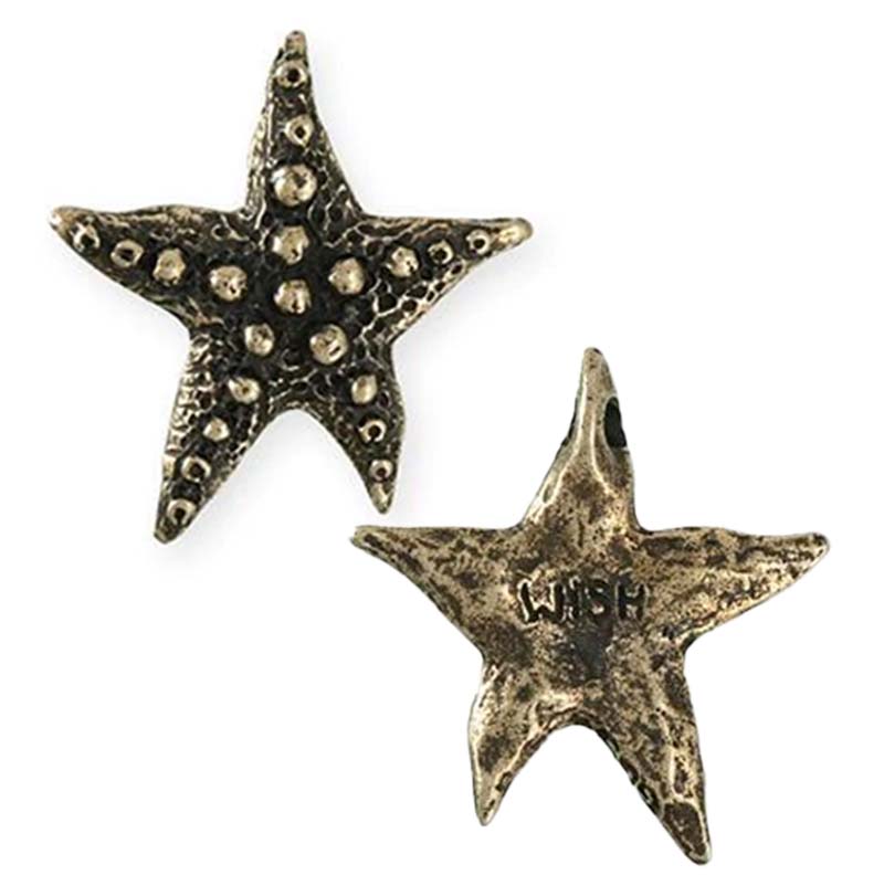 GG039-BZA: GREEN GIRL 28.5x27.5mm Starfish Wish Bronze Antique