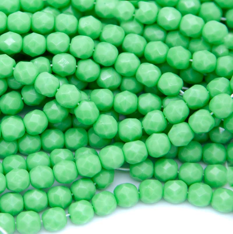 6FC181-1R: CZ Faceted Pale Green 6mm - 50PPK