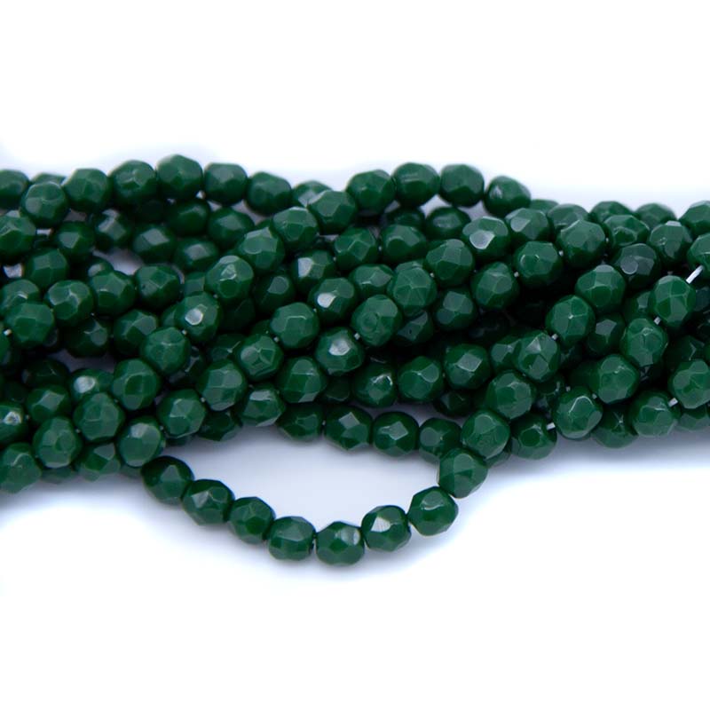 4FC188R: CZ FACET RD Opaque Forest Green 4MM 100 Pieces