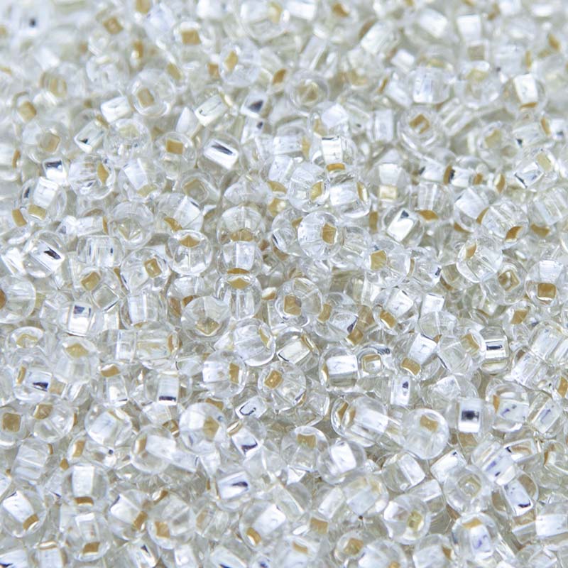 5SB412-L: CZ Seed Bead Silver-lined Cry 5/0 Loose 100GM