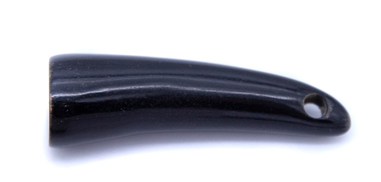 HR120-B: Buffalo Horn Black Tip 2 Inch Tip Hole 2Pc Bag