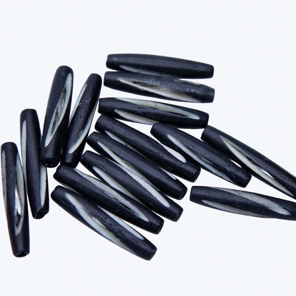 36IP109-S: Black Bone Pipe 1.5IN Carved Swirl 15PC
