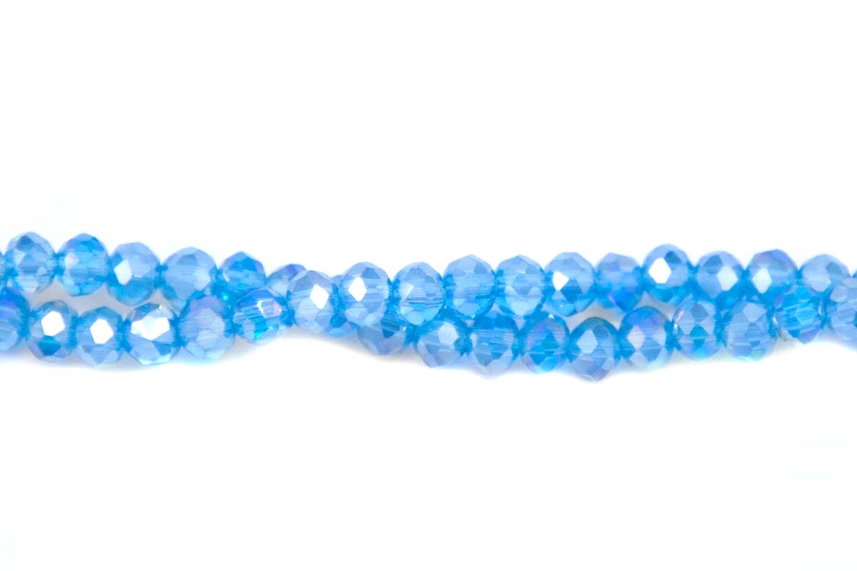 71CD563: Crystal Rondelle Aqua Blue AB A A A 3X4MM 16" String