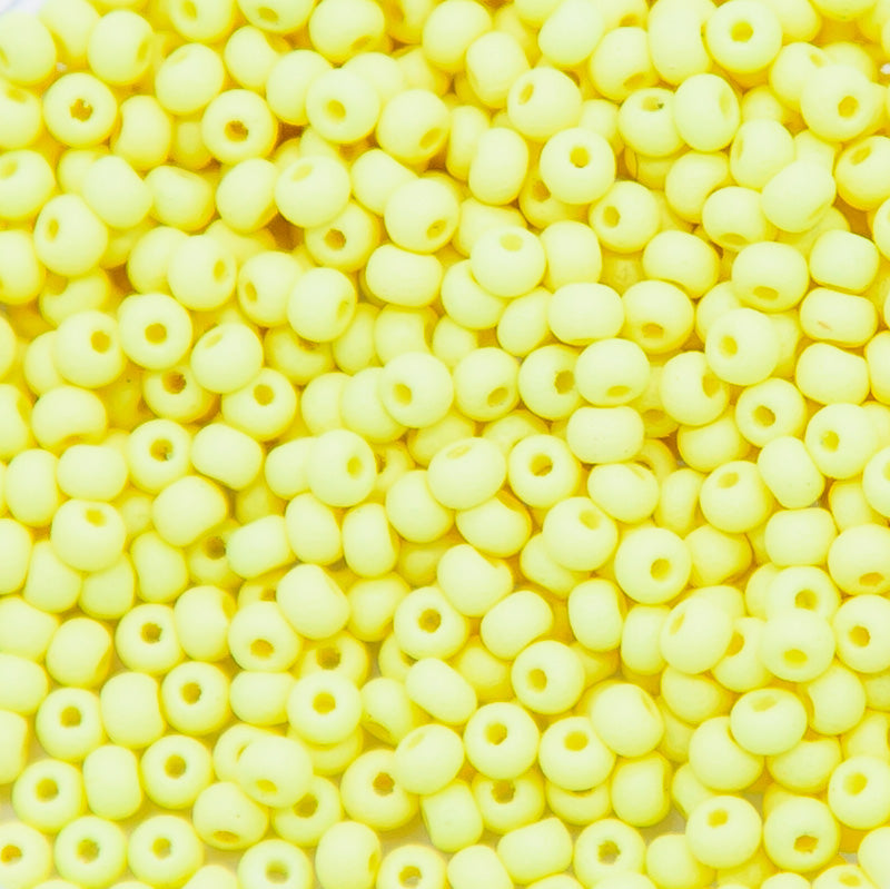 11SB921-PLMR: CZ Seed Bead Permalux Light Yellow Matte 11/0 - 25GM