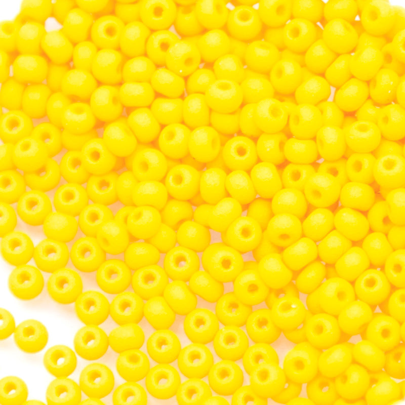 11SB925-PLMR: CZ Seed Bead Permalux Dark Yellow Matte 11/0 - 25GM