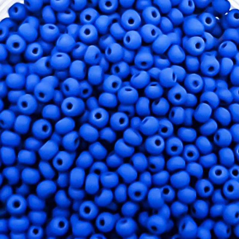 11SB977-PLMR: CZ Seed Bead Permalux Blue Matte 11/0 - 25GM