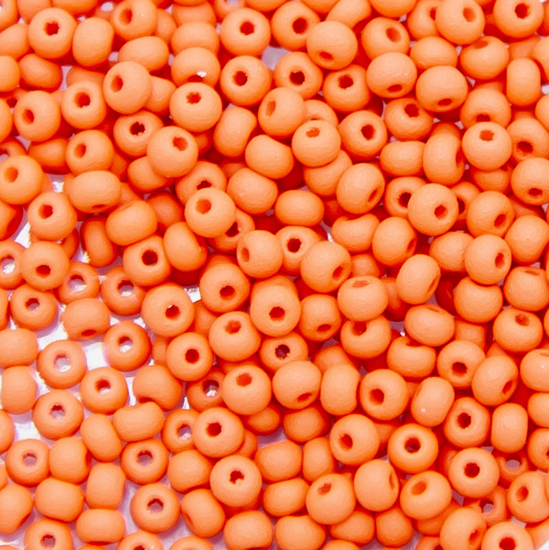 10SB935-PLMR: CZ Seed Bead Permalux Orange Matte 10/0 - 25GM