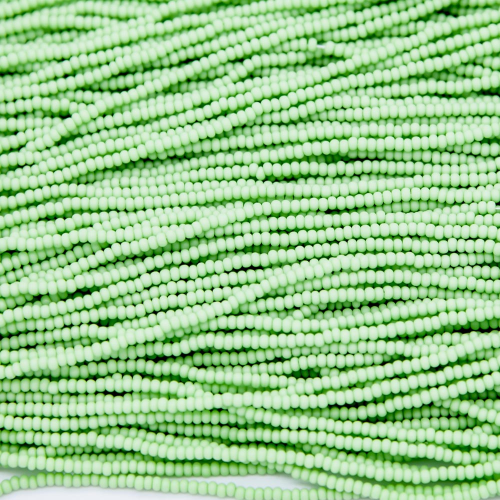 11SB181-M: CZ Seed Bead Op Lime Green 11/0 Matt 6HK