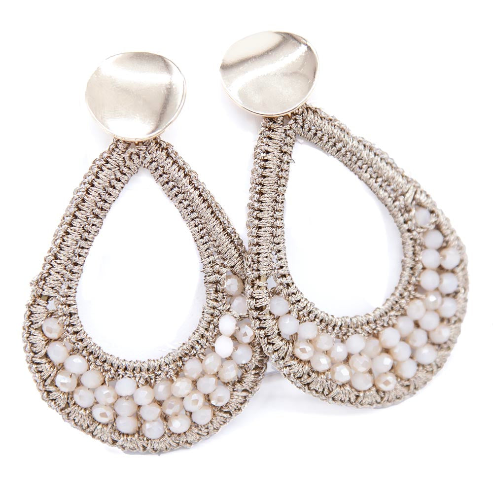 EAR1-152: Earring Taupe Drop 3 Inches