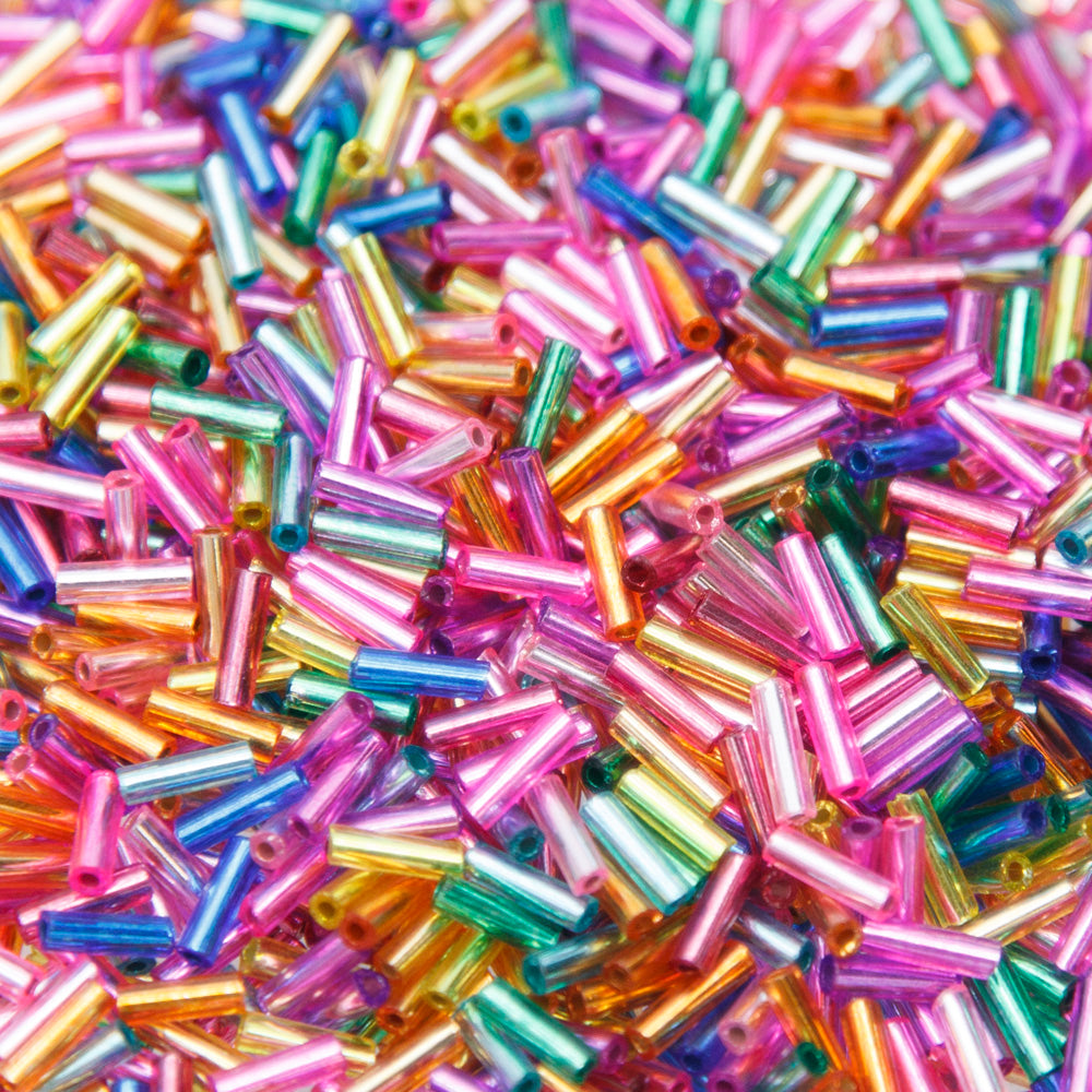 3BB402-BL: Czech Bugle Silverlined Brights Mix #3 50 Grams