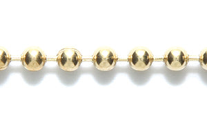 3CX853: Ball Chain #6 Brass Plated Steel 3.2mm 100FT Spool