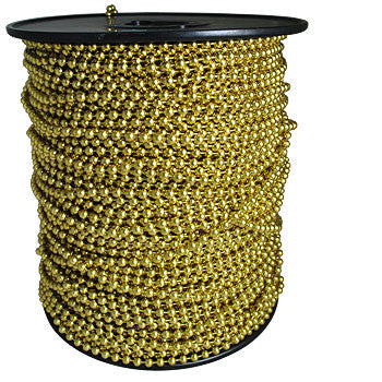 3CX853: Ball Chain #6 Brass Plated Steel 3.2mm 100FT Spool
