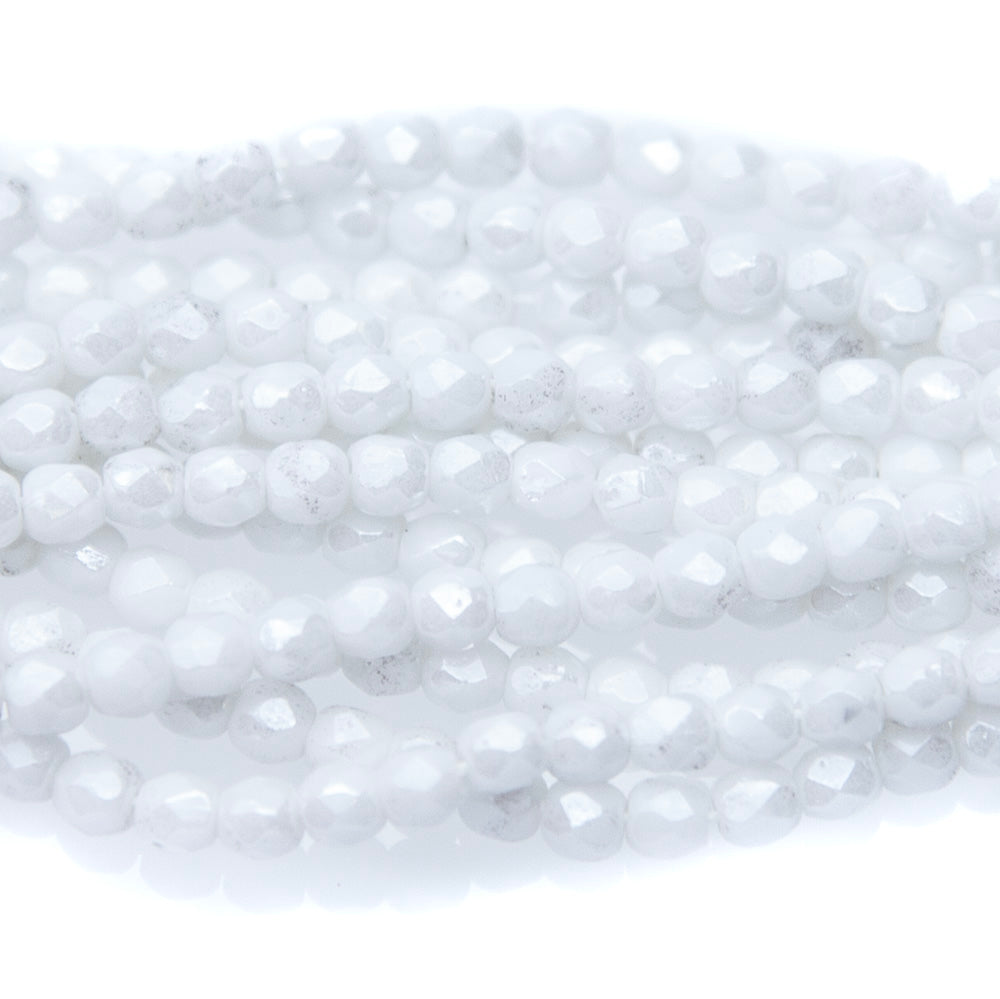 3FC312: CZ FACET RD White Luster 3mm - 600 Pieces