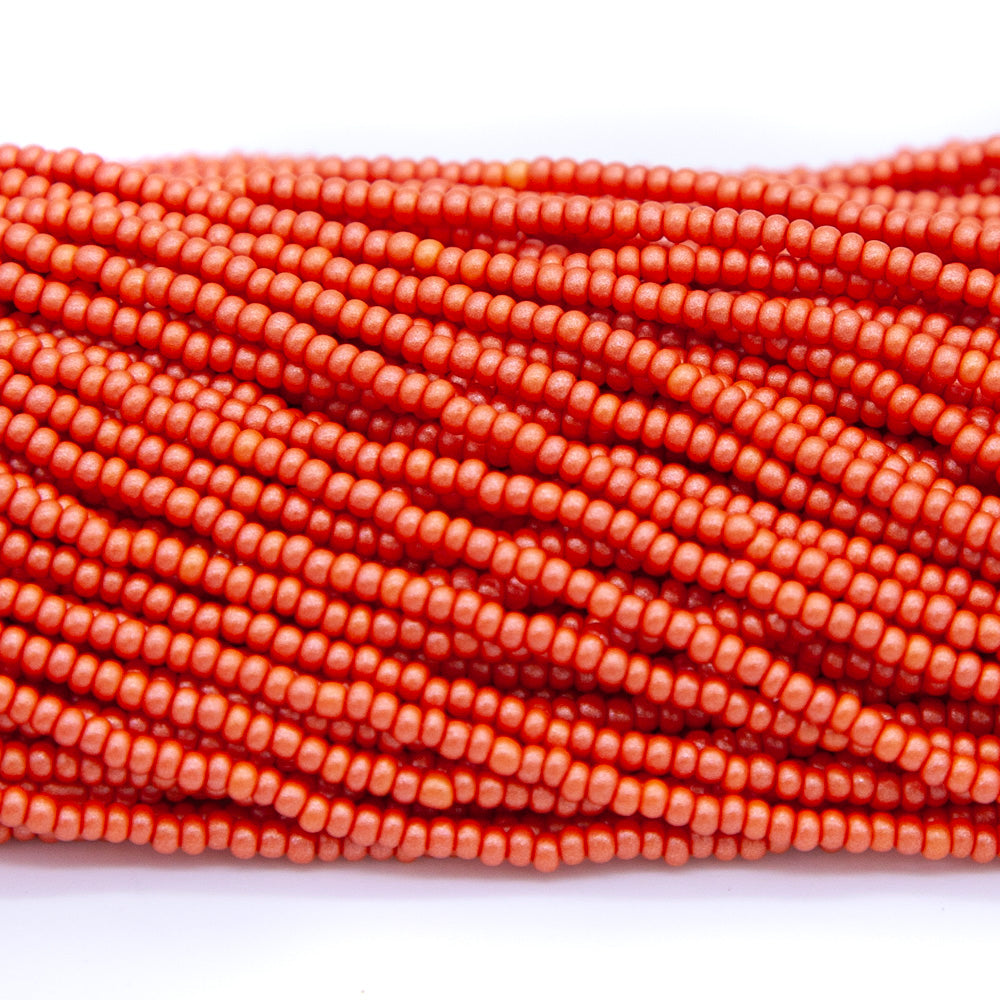 11SB935-P: CZ Seed Bead Permalux Orange 11/0 6HK