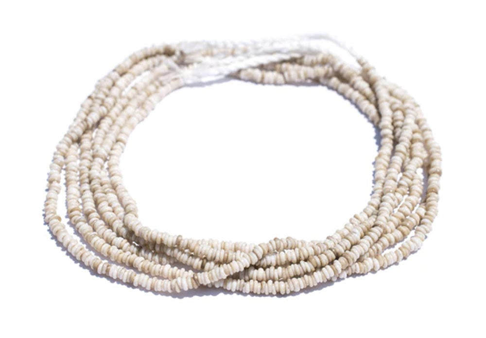 GA191-JVA: Rustic White Java Glass Heishi Beads – Shipwreck Beads