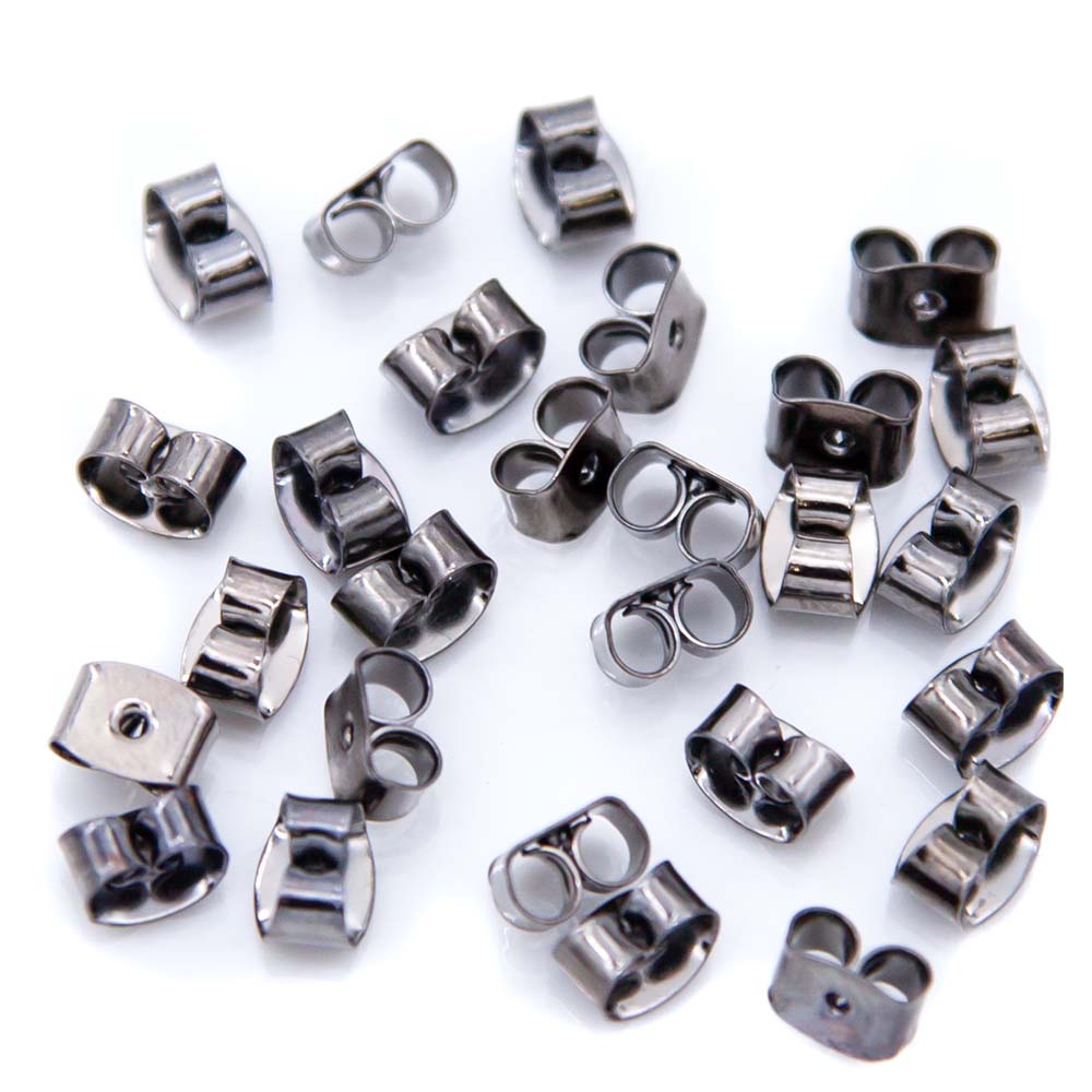 FI20-GM: Earring Back/Earnut Black - 6PR