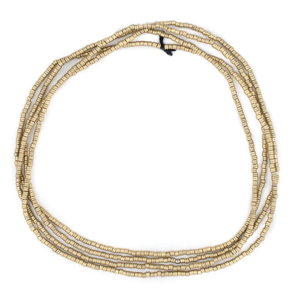 GA1106-BRHSH: Kenya Metal Double Heishi Brass 2mm