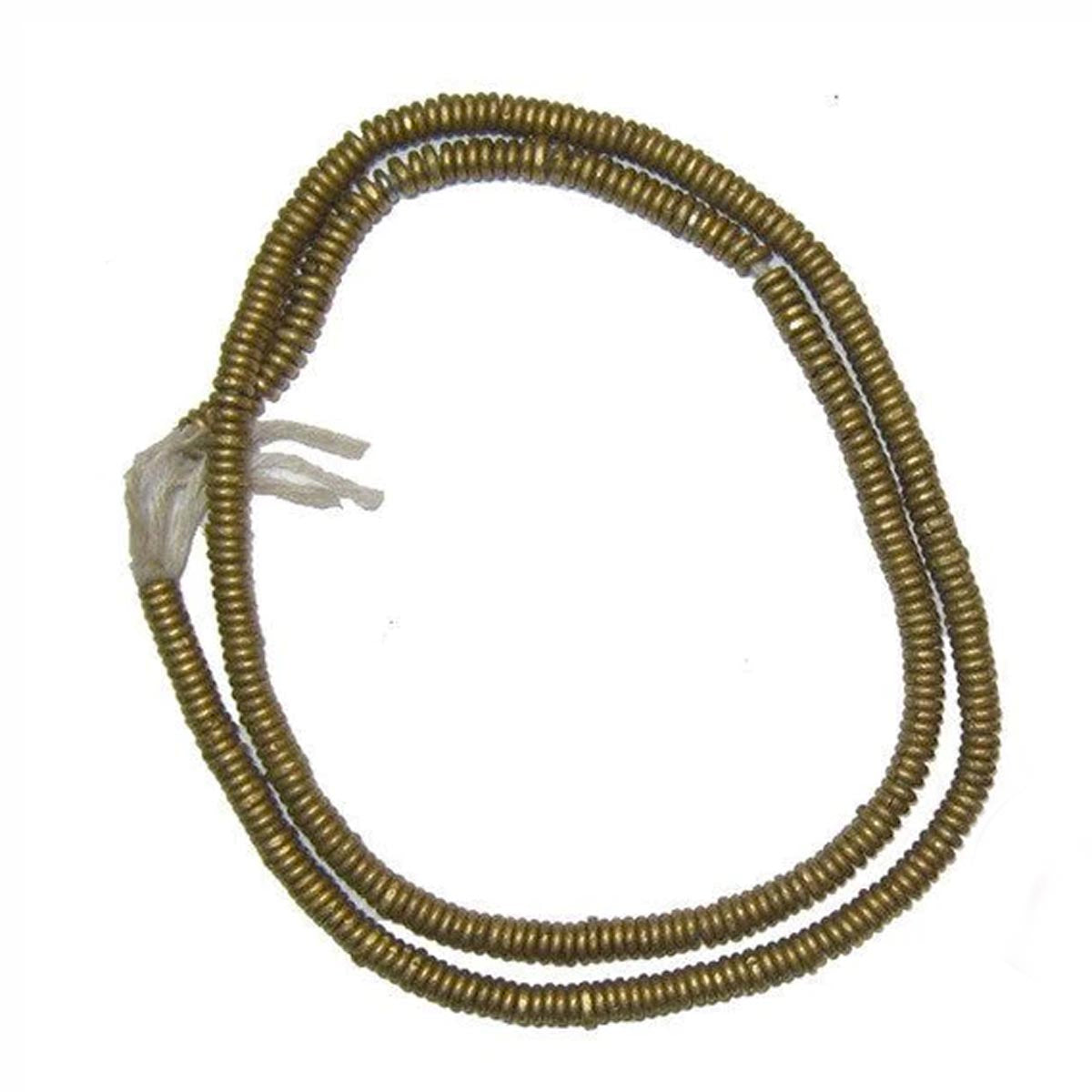 GA1206-BRHSH: Kenyan Metal Heishi Beads Brass 1.5x4mm