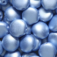 8CA673-P: Czech Candy Two Hole French Blue Pastel Pearl 8m - 50 Pieces
