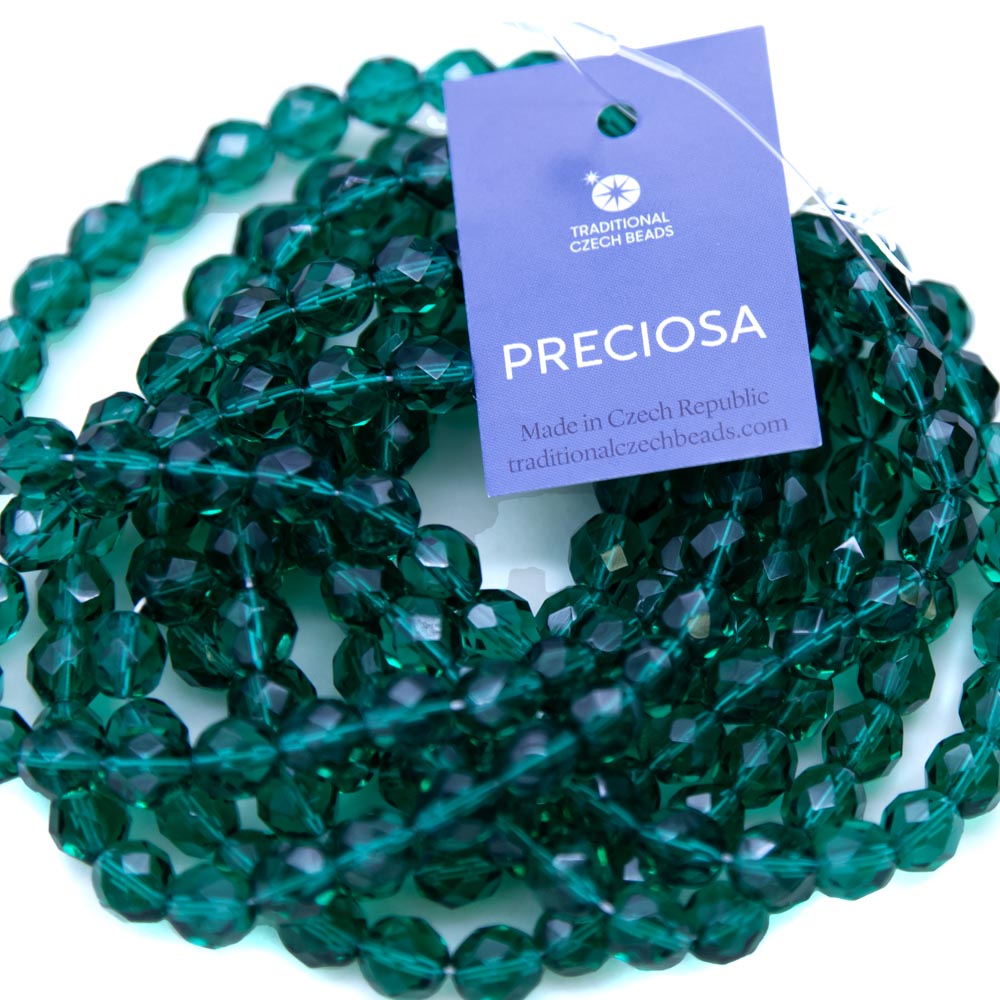 8FC286-D: CZ Faceted Emerald 8mm 200 Pieces