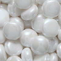 8CA312-WA: Czech Candy Two Hole White Wedding 8mm - 50 Pieces