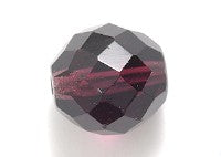 14FC298: Czech Faceted Round Dark Amethyst 14mm 75 Pieces