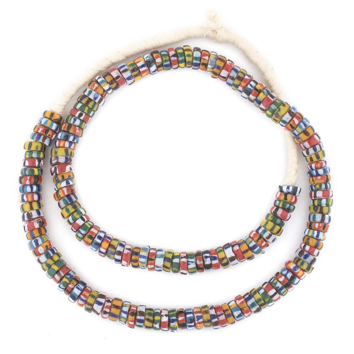 GA390-KROBMX: Mixed Chevron-Style Aja Krobo Beads 11mm - Strand