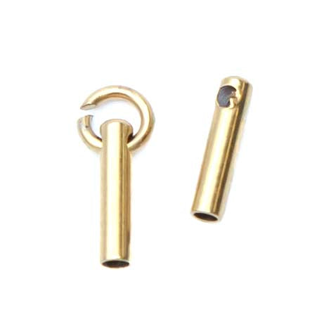 FI161-1SNG: Chain End Cap 0.9mm ID GLD PLT Stainless fits 22GA 12PPK