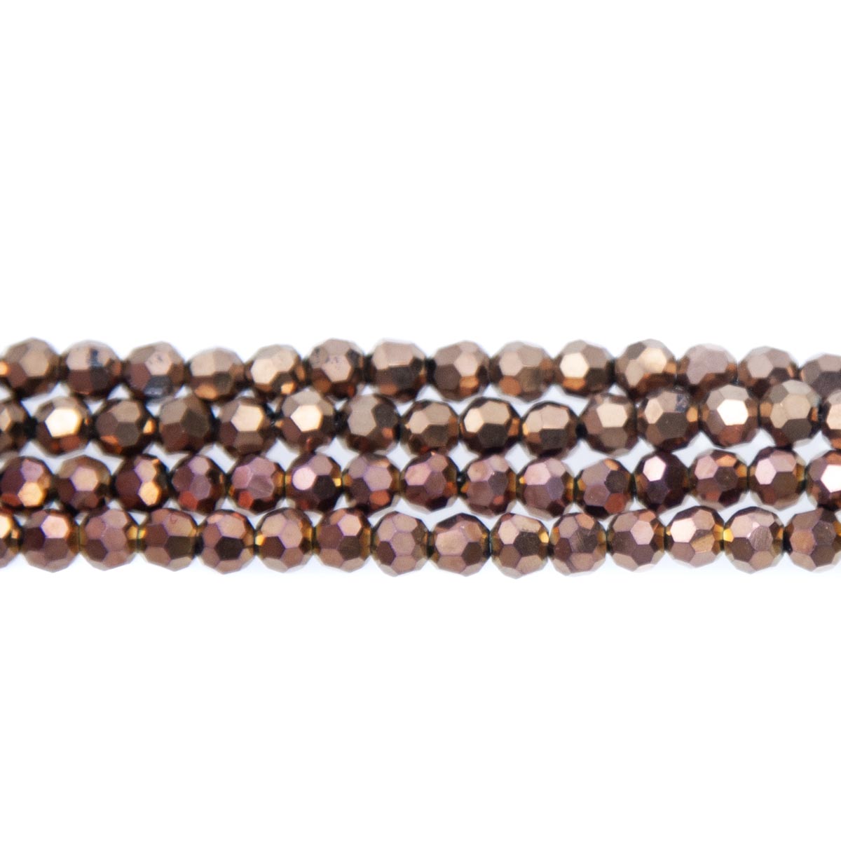 4CG853: 4mm Metallic Gold Glass Faceted Round