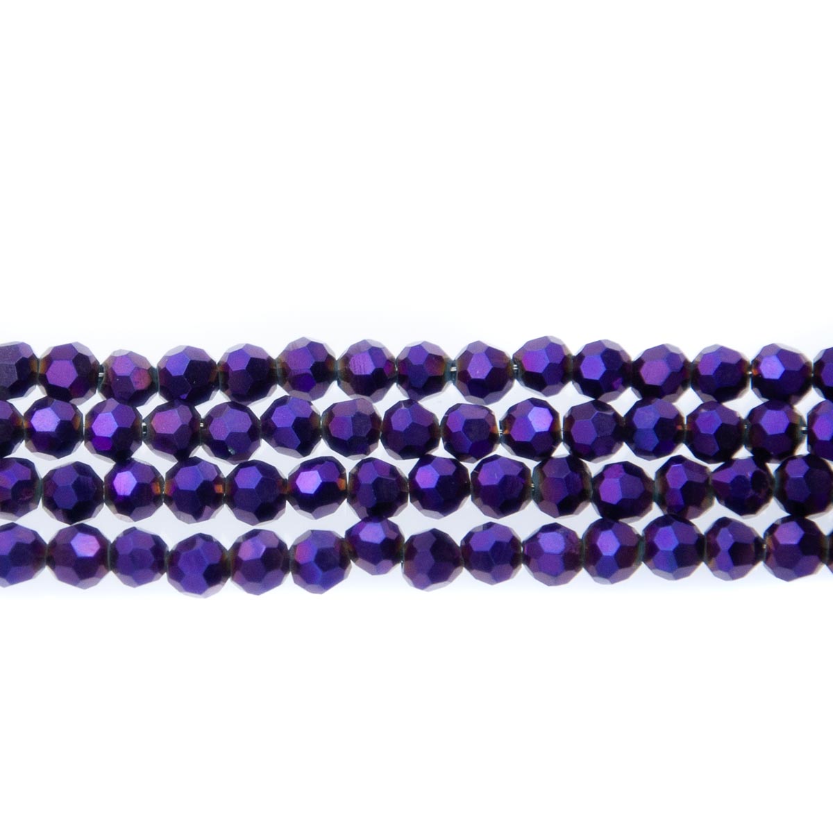 4CG899: 4mm Metallic Purple Glass Faceted Round