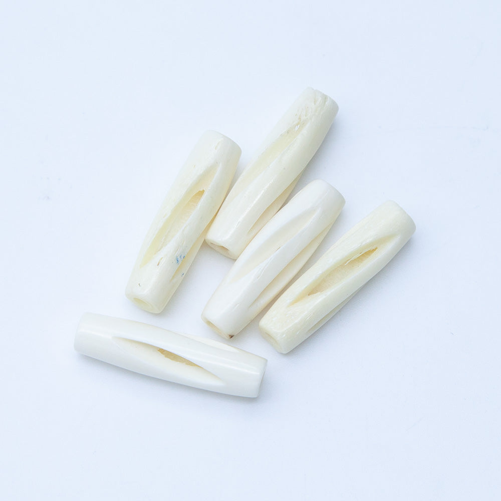 24IP114-SE: Bone Pipe 1 In Carved Swirl Economy 50 Pieces