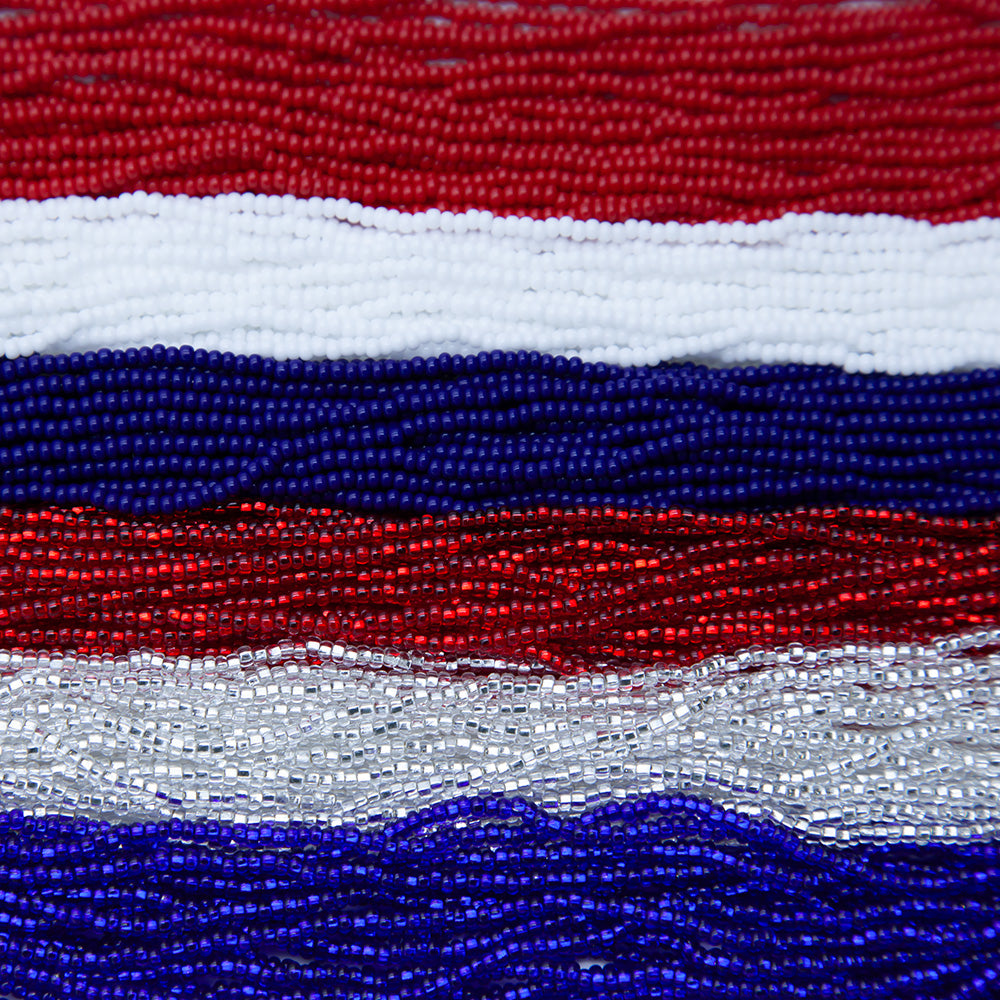 SB999MX43 CZ SEED BEAD BUNDLE AMERICANA 10/0 Shipwreck Beads