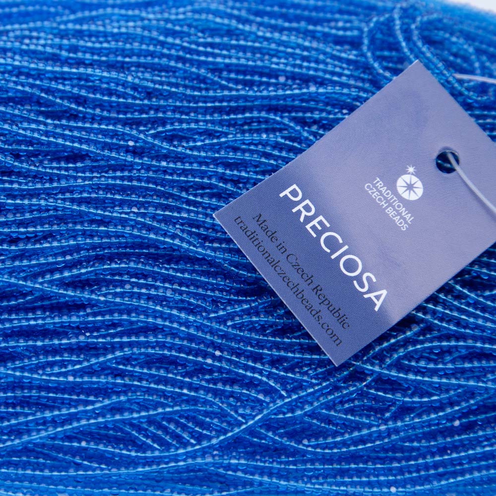 11SB266-C: CZ Seed Bead True Cut DK Aqua 11/0 - 6HK