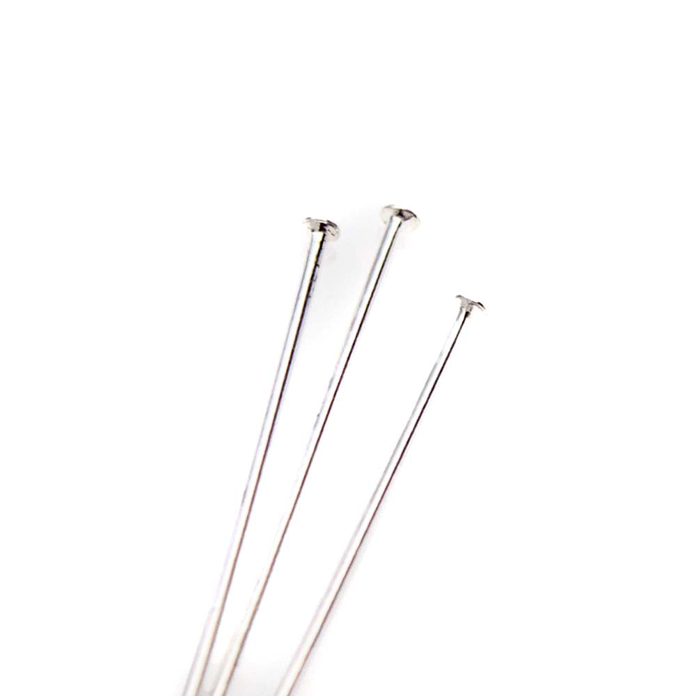 50FI61-SPL: Brass Head Pin Silver Plate 50mm 50 Pieces