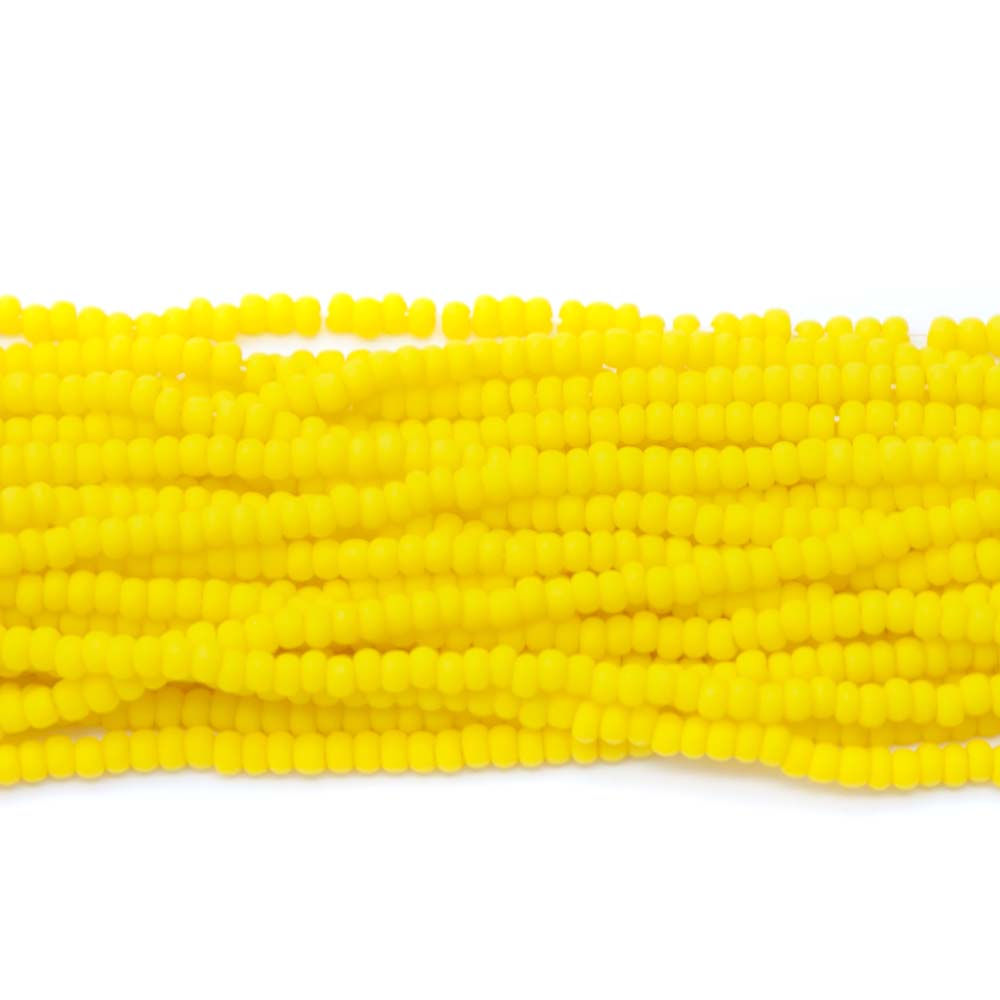 10SB126-M: CZ Seed Bead Opaque DK Yellow Matte 10/0 5HK