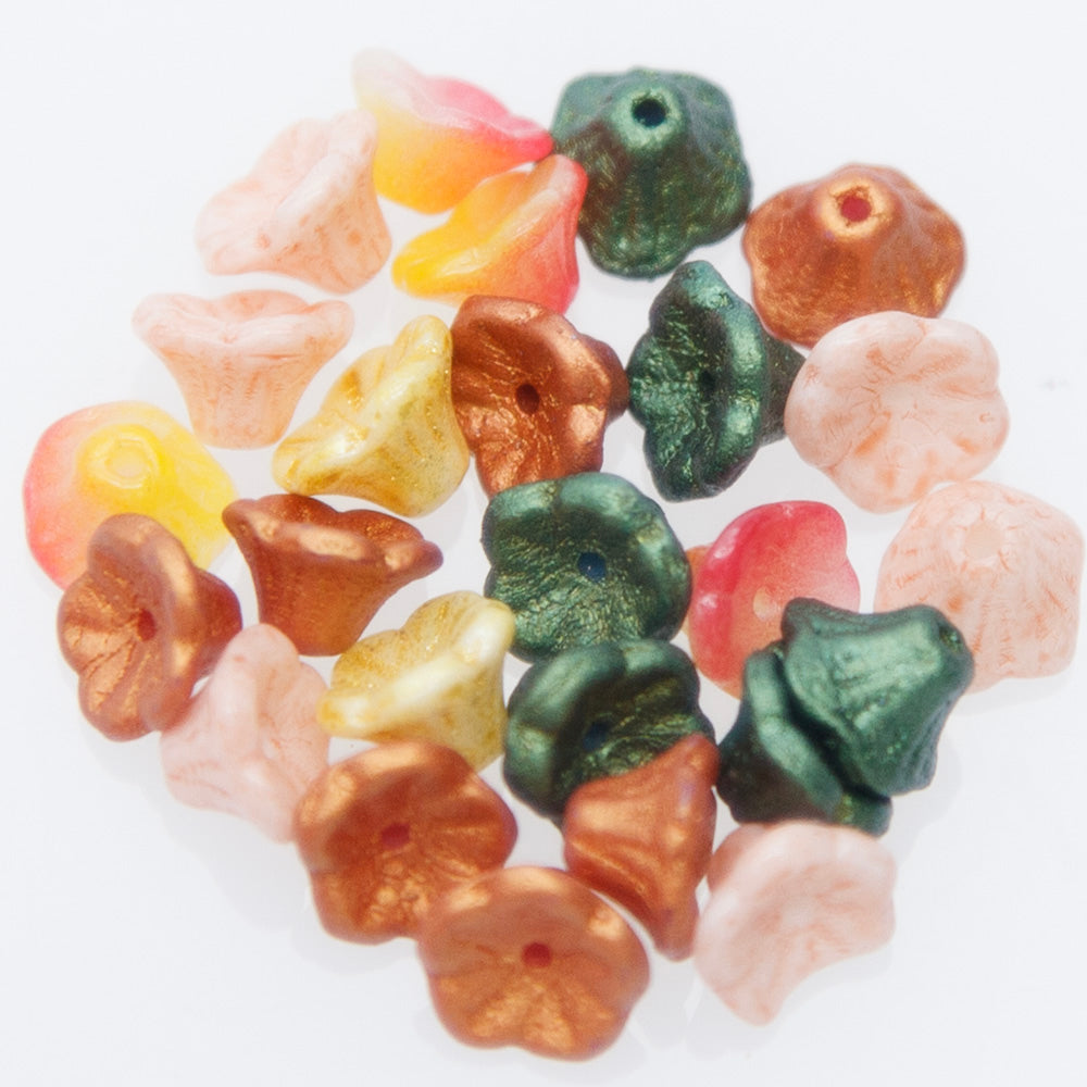 57FL525-1: CZ Flower Mix 5x7mm 25 Pieces