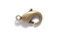 9FI644-ABR: Clasp Lobster Claw Ant Brass 9x5mm 4PPK