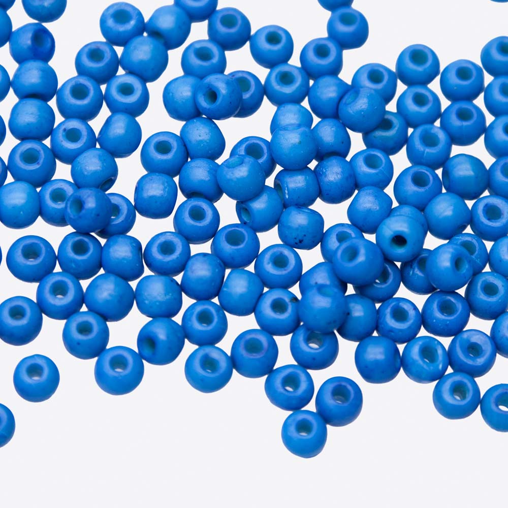 6BN164: Bone Smooth Round Turquoise 6mm Avg 125 Pieces