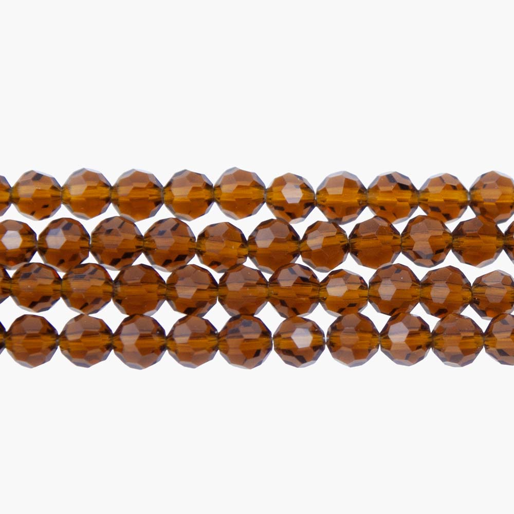 6CG254: 6mm Topaz Glass Faceted Round