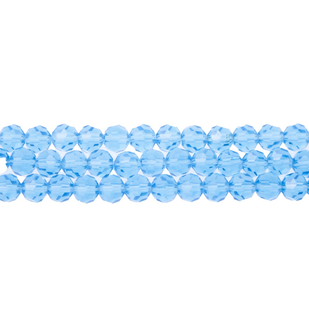 6CG264: 6mm Aquamarine Glass Faceted Round
