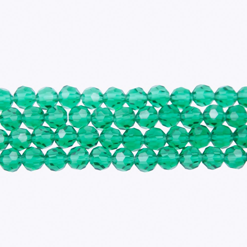 6CG285: 6mm Blue Zircon Glass Faceted Round