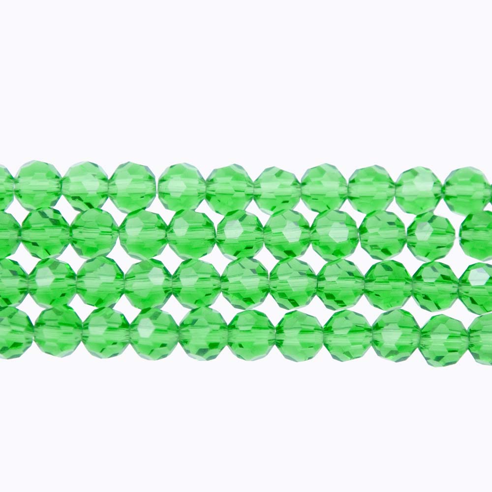 6CG286: 6mm Emerald Glass Faceted Round