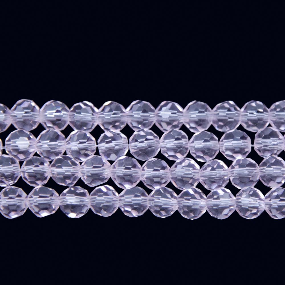 6CG291: 6mm Pink Glass Faceted Round