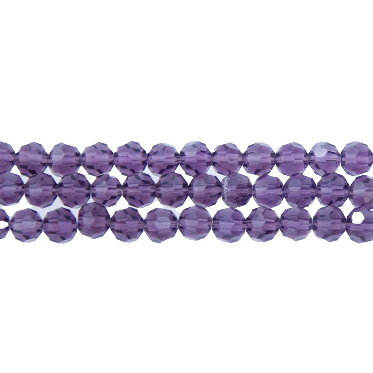 6CG298: 6mm Amethyst Glass Faceted Round
