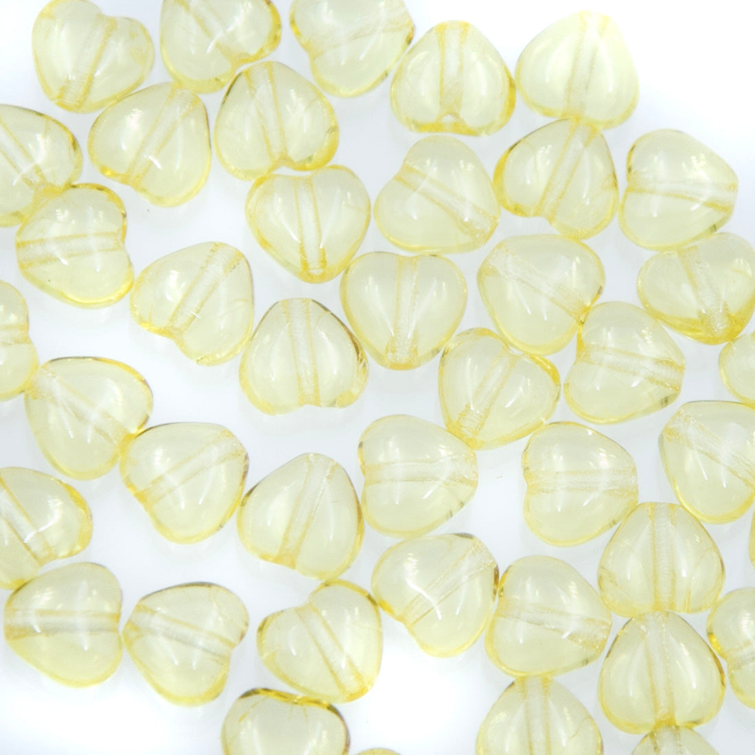 6HT221: CZ Heart Pale Jonquil 6mm 50 Pieces