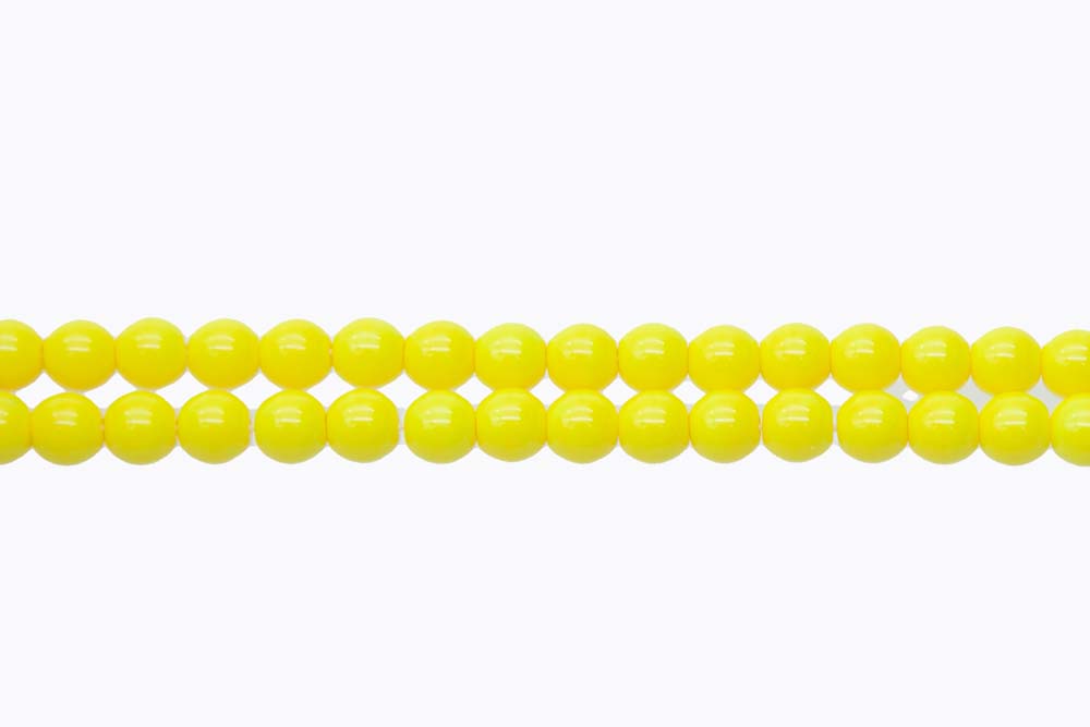 6RD122R: CZ Round Opaque Lemon Yellow 6mm - 50 Pc
